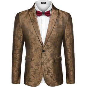 COOFANDY Men's Floral Tuxedo Jacket Paisley Notch Lapel Stylish Suit Blazer Jacket for Wedding, Dinner, Prom, Party