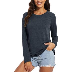 MAGCOMSEN Women's Long Sleeve Shirts UPF 50+ Sun Protection Running Fishing Workout T Shirts