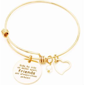 Jude Jewelers Stainless Steel Adjustable Friendship Heart Bracelet, Good Friends Are Always Close in Heart