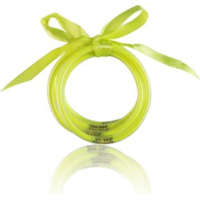 Multilayer Christmas Bowknot Glitter Jelly Silicone Bracelets Multicolor Lovely Cute Lightweight Woven Knot Sparkling Silicone Jelly Bangles for Women Girl Fashion Jewelry