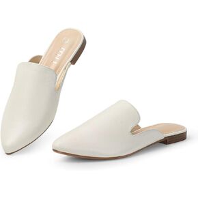 MUSSHOE Women’s Pointed Toe Mule Flats: Comfortable Lightweight Slip On Backless Loafers with Memory Foam for Office Work & Dressy Casual Wear in Kuwait