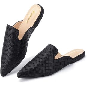 BISON SPIRIT Mules for Women Flats Pointed Toe Slip On Slides Loafer Shoes in Saudi Arabia