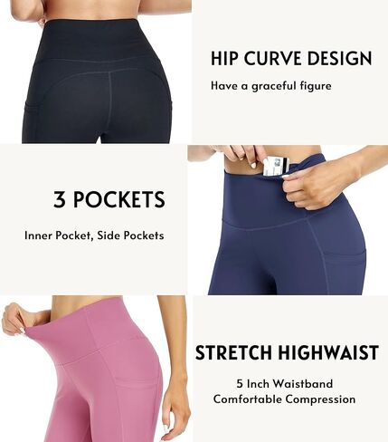 سروال يوجا ليجيند عالي الخصر مضغوط 7/8 رياضي مقاوم للقرفصاء من الألياف اللدنة in Kuwait