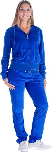 LeeHanTon Womens 2 Piece Outfits Velour Tracksuits Long Sleeve Sports Sweatsuits Jogging Velvet Lounge Set in Kuwait