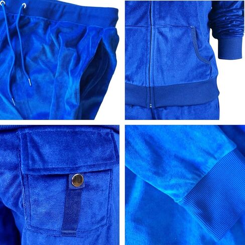 LeeHanTon Womens 2 Piece Outfits Velour Tracksuits Long Sleeve Sports Sweatsuits Jogging Velvet Lounge Set in Kuwait