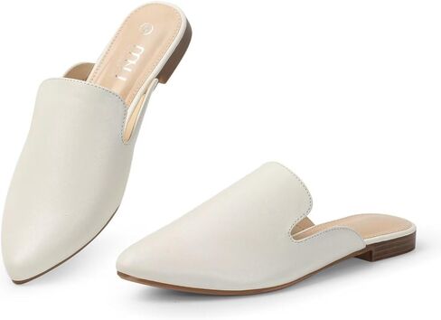 MUSSHOE Women’s Pointed Toe Mule Flats: Comfortable Lightweight Slip On Backless Loafers with Memory Foam for Office Work & Dressy Casual Wear in Saudi Arabia