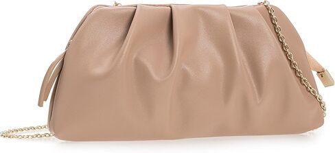 CHARMING TAILOR Chic Soft Vegan Leather Clutch Bag Dressy Pleated PU Evening Purse for Women in Saudi Arabia
