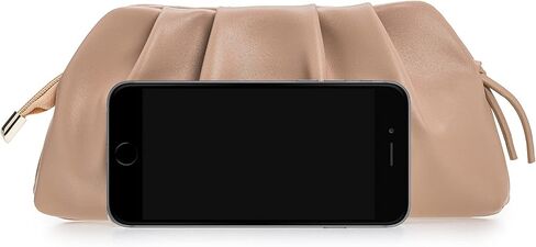 CHARMING TAILOR Chic Soft Vegan Leather Clutch Bag Dressy Pleated PU Evening Purse for Women in Saudi Arabia