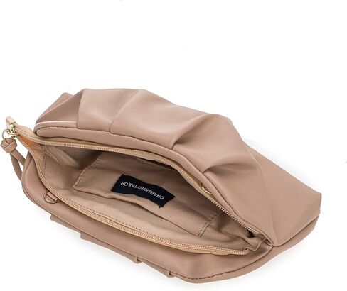 CHARMING TAILOR Chic Soft Vegan Leather Clutch Bag Dressy Pleated PU Evening Purse for Women in Saudi Arabia