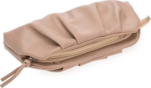CHARMING TAILOR Chic Soft Vegan Leather Clutch Bag Dressy Pleated PU Evening Purse for Women in Saudi Arabia