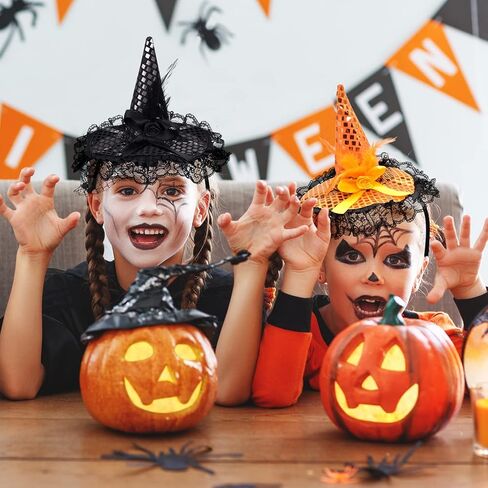ZeeDix Halloween Witch Feather Hat Headband - لطيف الساحرة خوذة لأزياء الهالوين واللوازم التنكرية in Kuwait