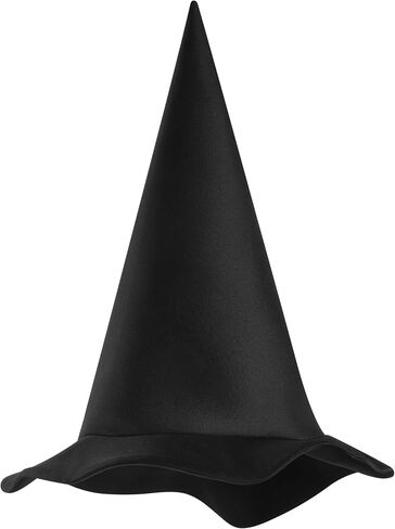 Spooktacular Creations Halloween Black Witch Hat, Soft Satin Witch Hat for Women, Halloween Costume Accessory, School Role Playing, Themed Parties in Saudi Arabia
