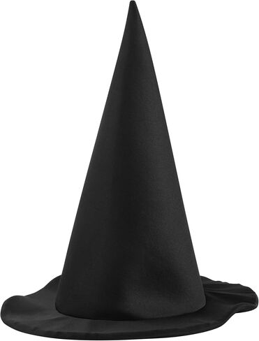 Spooktacular Creations Halloween Black Witch Hat, Soft Satin Witch Hat for Women, Halloween Costume Accessory, School Role Playing, Themed Parties in Saudi Arabia