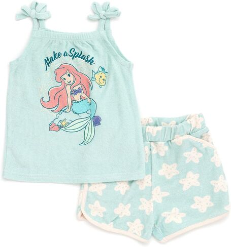 Disney Minnie Mouse Princess Ariel Girls Tank Top and Active Retro Dolphin Shorts Toddler to Big Kid in Saudi Arabia