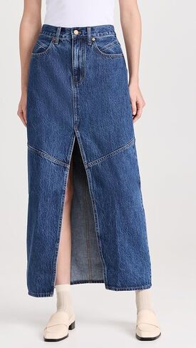 Madewell Women's Denim Mid-Rise Maxi Skirt in Pineland Wash in Kuwait