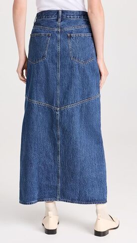 Madewell Women's Denim Mid-Rise Maxi Skirt in Pineland Wash in Kuwait