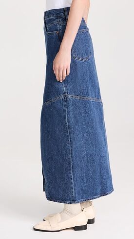 Madewell Women's Denim Mid-Rise Maxi Skirt in Pineland Wash in Kuwait