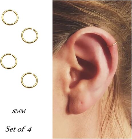 NZDLM Hoop Cartilage Earring Fake Earrings Nose Rings Septum Nose Ring Stainless Steel for Women Men Girls in Kuwait