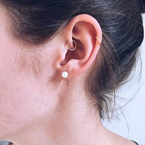 NZDLM Hoop Cartilage Earring Fake Earrings Nose Rings Septum Nose Ring Stainless Steel for Women Men Girls in Kuwait