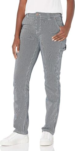 سروال Dickies نسائي مريح مستقيم Carpenter Hickory Stripe Work Utility Pants in Saudi Arabia
