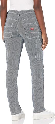 سروال Dickies نسائي مريح مستقيم Carpenter Hickory Stripe Work Utility Pants in Saudi Arabia