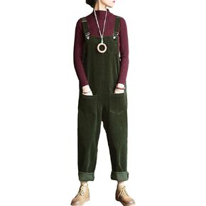 Lentta Fall Fashion Corduroy Overalls For Women Adjustable Straps Bib Corduroy Jumpsuit