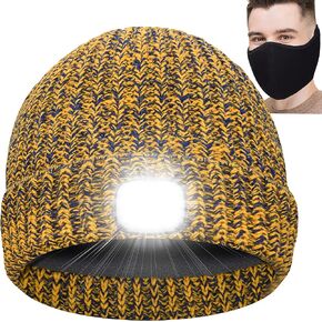 Beanie Hat with Light LED & Face Cover Gifts for Men Women Teen Girls Novelty Winter Knit Hats Christmas Stocking Stuffers (Navy) in Kuwait