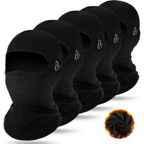 Suhine 5 Pcs Winter Balaclava Ski Mask Windproof Thermal Full Face Mask for Men Women Cold Weather Balaclava Masks with Reflective Stripe Neck Warmer Hood for Cycling Climbing Black in Kuwait