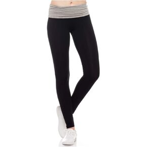 Popular 21 Fold Over Yoga Pants for Women | Soft Cotton Full Length Leggings in Saudi Arabia