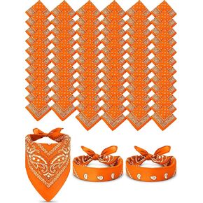 Unittype 100 Pieces Paisley Bandanas Bulk Unisex Cowboy Bandanas Assorted Headband Square Scarf for Party Costume