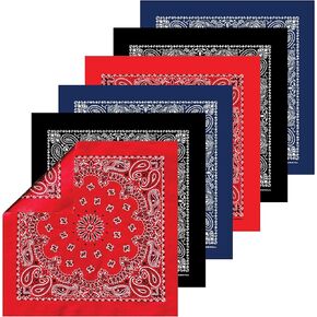 B53 100% Cotton Paisley Bandanas Made in the USA - Stylish Headband, Handkerchief, Scarf - 21 inch x 21 inch in Kuwait
