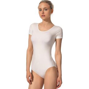 MOLLDAN Women Basic Dance Leotard Long Sleeve Adult Team Short Sleeve Ballet Leotard Tank Top Sleeveless Dancewear