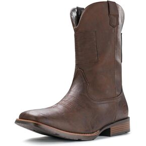 IUV Cowboy Boots For Men Western Boot Traditional American Flag Retro Square Toe Country Work Boots