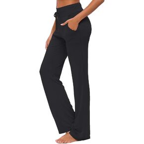 ADANIKI Womens Yoga Pants with Pockets Straight-Leg Loose Comfy Modal Drawstring Lounge Running Long Active Casual Sweatpants