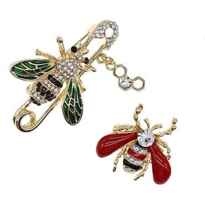 3 Pack Cute Bee Brooch Pin Set Enamel Crystal Animal Lapel Brooches Novelty Funny Pins Badges for Women Girls Boys Clothing Bags Backpacks Jackets Hat