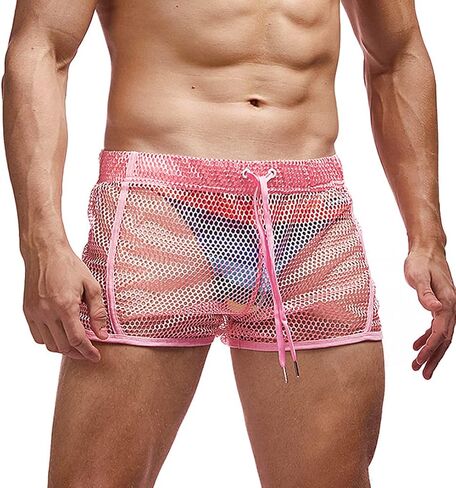 Mens Mesh Shorts Sexy Boxers See Through Boxers for Men in Saudi Arabia