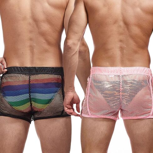 Mens Mesh Shorts Sexy Boxers See Through Boxers for Men in Saudi Arabia