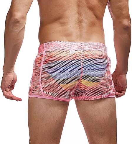 Mens Mesh Shorts Sexy Boxers See Through Boxers for Men in Saudi Arabia