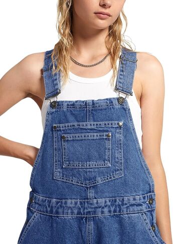 Tongmingyun Women's Casual Denim Overalls Vintage Stretch Adjustable Straps Bib Jeans Pants Jumpsuits in Saudi Arabia