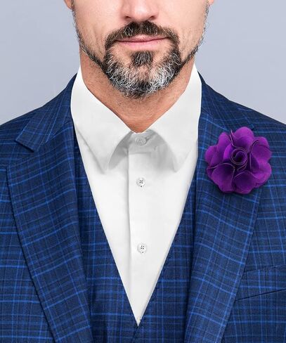 دبوس بروش رجالي رسمي من Vittorio Vico Premium بلون سادة على شكل زهرة - بوتونيير للرجال، دبوس بروش in Kuwait