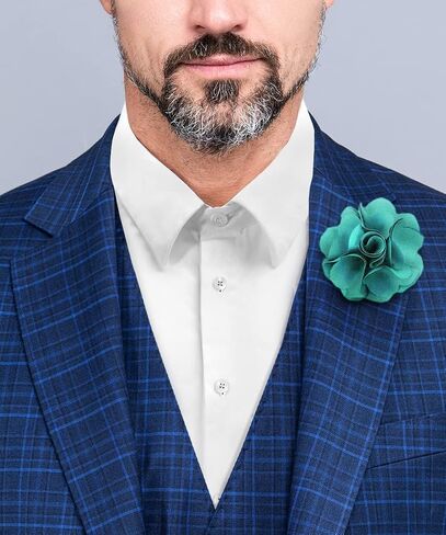دبوس بروش رجالي رسمي من Vittorio Vico Premium بلون سادة على شكل زهرة - بوتونيير للرجال، دبوس بروش in Kuwait