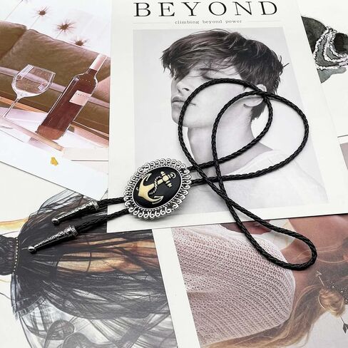 BRBAM Vintage Style Bolo Tie Western Cowboy Leather Rodeo Bolo Bola Tie Necktie for Man in Kuwait