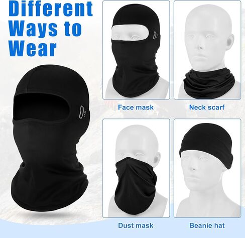Suhine 5 Pcs Winter Balaclava Ski Mask Windproof Thermal Full Face Mask for Men Women Cold Weather Balaclava Masks with Reflective Stripe Neck Warmer Hood for Cycling Climbing Black in Saudi Arabia