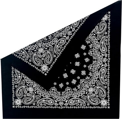Junevna Bandanas 22 Inch 100% Cotton Double Sides Printed Head Neck Scarf Unisex Kerchief in Kuwait