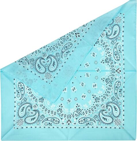 Junevna Bandanas 22 Inch 100% Cotton Double Sides Printed Head Neck Scarf Unisex Kerchief in Kuwait