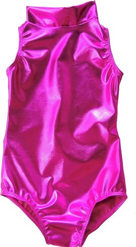 speerise Adult Shiny Metallic One Pieces Turtleneck Dance Leotard Bodysuit Costume in Kuwait