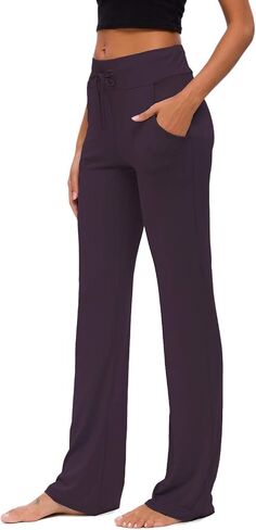 ADANIKI Womens Yoga Pants with Pockets Straight-Leg Loose Comfy Modal Drawstring Lounge Running Long Active Casual Sweatpants in Saudi Arabia
