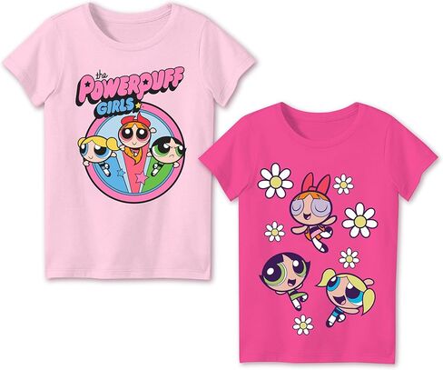 طقم مكون من قطعتين من Powerpuff Girls، طقم مكون من قطعتين من تي شيرت بأكمام قصيرة للأطفال والصغار in Kuwait