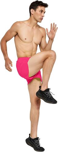 DEMOZU Men's 3 Inch Neon Running Shorts Quick Dry Workout Athletic Gym Marathon Shorts with Liner in Kuwait