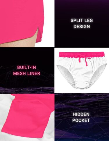 DEMOZU Men's 3 Inch Neon Running Shorts Quick Dry Workout Athletic Gym Marathon Shorts with Liner in Kuwait